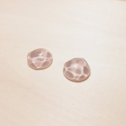 鳥嶼 Niaoyoo 復古深粉紅水波耳環