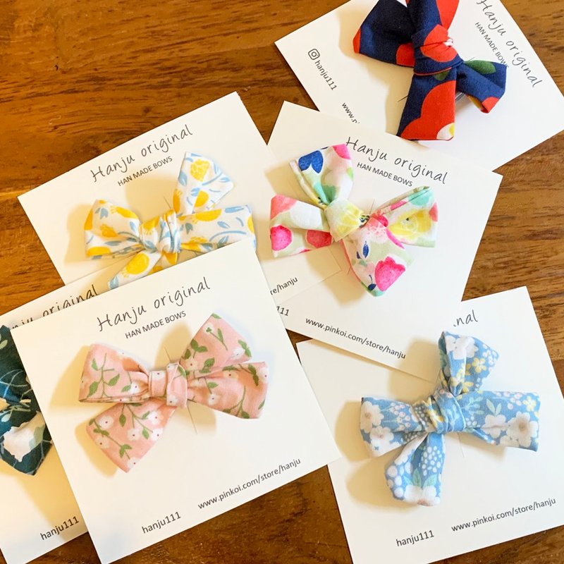 Hanju's Wool. Bowknot Hair Accessories Hair Clips Children's Hair Accessories Hair Ties - เครื่องประดับ - ผ้าฝ้าย/ผ้าลินิน 