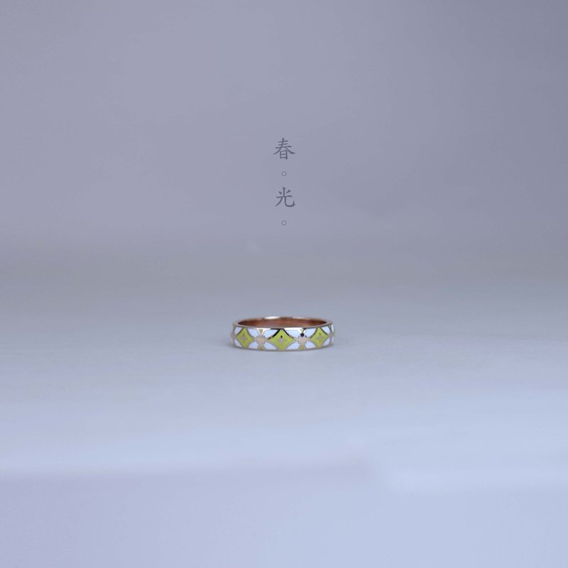 【彩虹】collection enamel ring_典藏琺瑯戒指  8種配色可以選擇 - 戒指 - 銀 多色