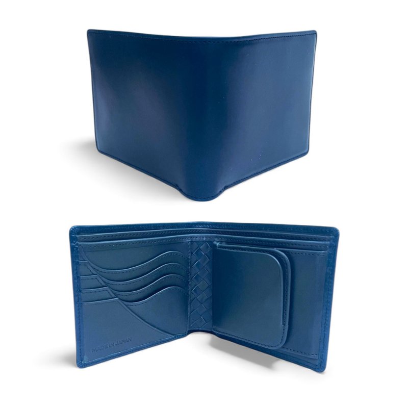Special Edition: Basic Art Wallet - Buttero Navy with Domestic Combination Leather Navy - กระเป๋าสตางค์ - หนังแท้ สีน้ำเงิน