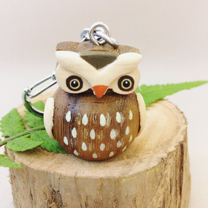 [3D Owl x So Smart] Handmade Wooden Keychain/Pendant - Keychains - Wood Brown