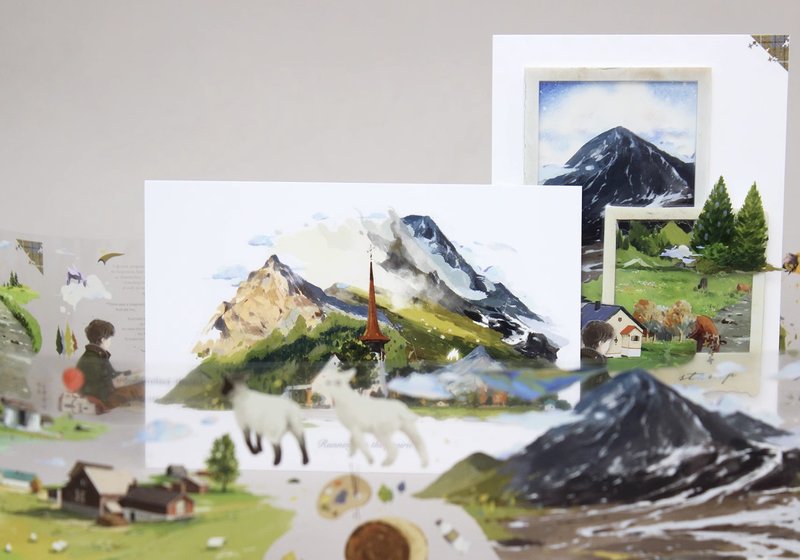 Mountain Wind Landscape PET Washi Tape - มาสกิ้งเทป - วัสดุอื่นๆ หลากหลายสี