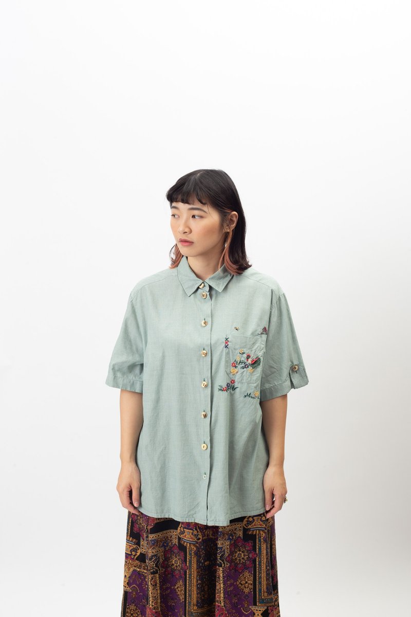 Summer Tyrolean Shirt. Tyrolean Shirt [First Love Sales Office] A906 - Women's Shirts - Cotton & Hemp 