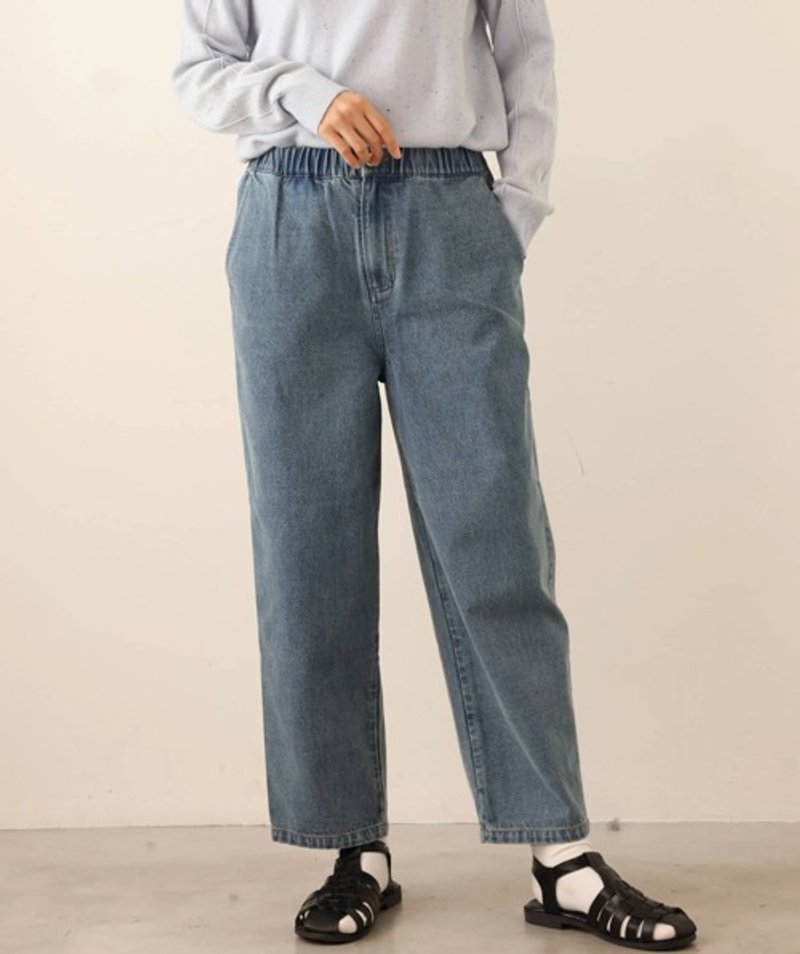 Highly versatile denim pants Cotton long pants 241003-1 - กางเกงขายาว - ผ้าฝ้าย/ผ้าลินิน 