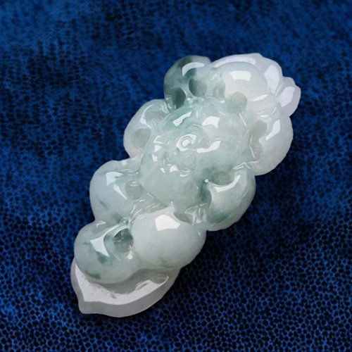 瓔珞珠寶盒 E.L.Jewelry Box 冰飄藍花翡翠牡丹花 | 天然緬甸玉翡翠A貨 | 送禮