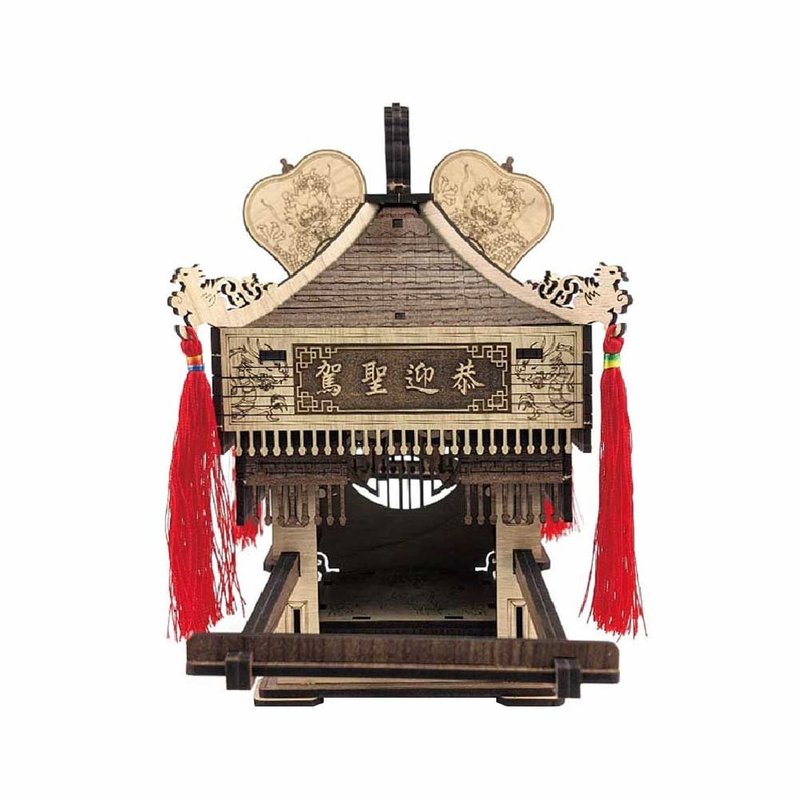 DIY材料包-廟宇系列-鑾轎 木頭模型 神轎 宮廟 木質立體拼圖 禮物 - 木工/竹藝/紙雕 - 木頭 咖啡色