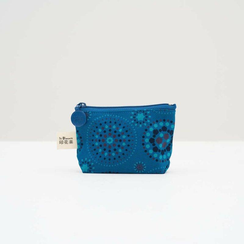 Zipper Mini Purse/Firework/Twilight Blue - Coin Purses - Cotton & Hemp Blue