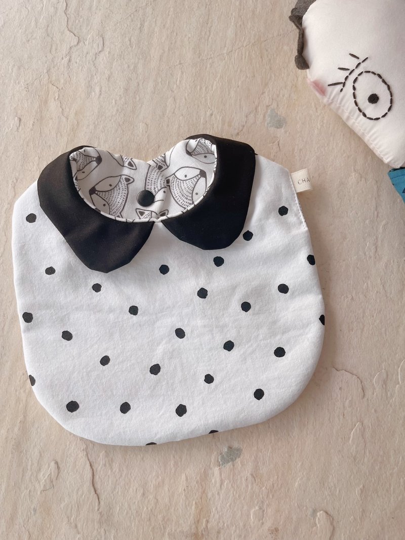 Little Princess Audrey. Pure cotton six-layer gauze gourd collar bib/reversible - Bibs - Cotton & Hemp White