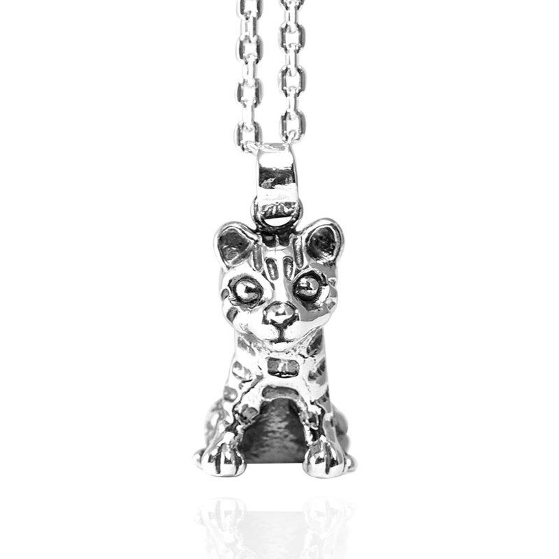 Stone Tiger Sterling Silver Necklace Ornament Silver Ornament Taiwan Conservation Animals - Necklaces - Sterling Silver Silver