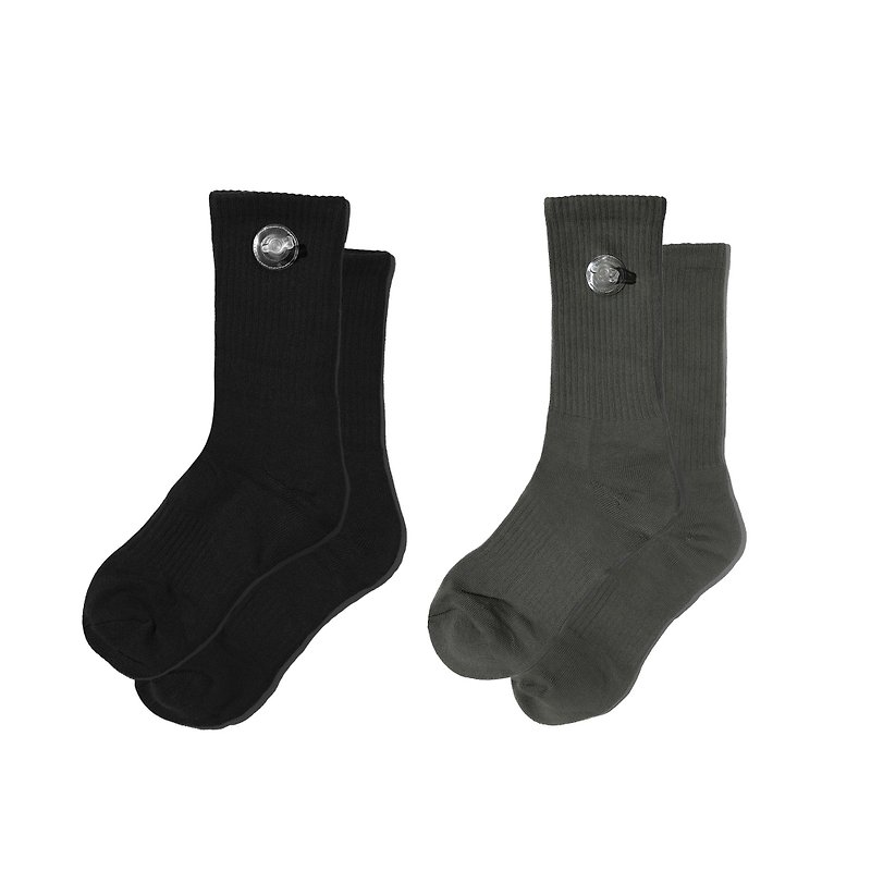 Inflatable Socks 2 Pack in Black + Army Green - Socks - Cotton & Hemp 