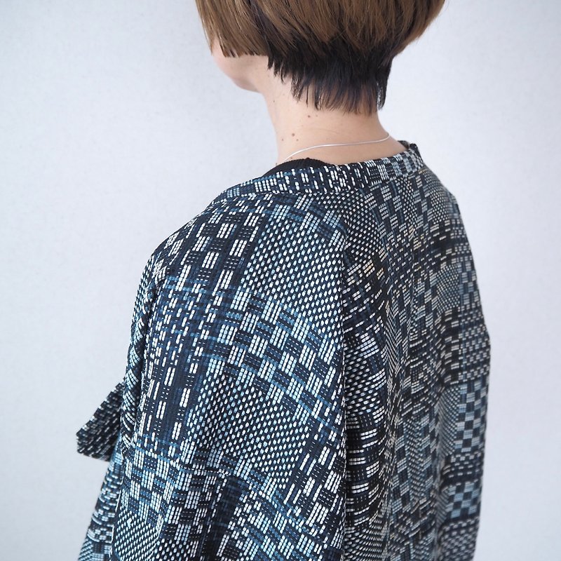 【日本製】 Soft Silk Haori 男女通用羽織、黑色夾克、春季夾克 - 女大衣/外套 - 絲．絹 藍色