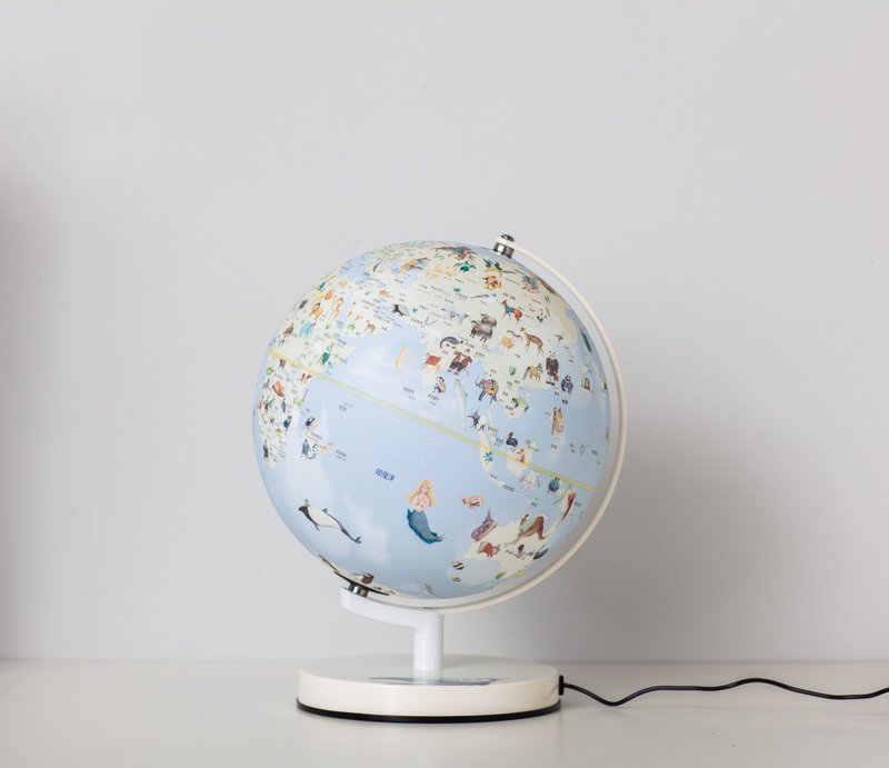 SkyGlobe 10-inch Animal World Night Light Globe - ของวางตกแต่ง - พลาสติก สีน้ำเงิน