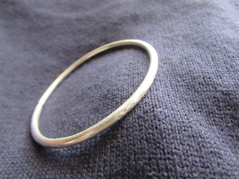 Simple Forging  Silver Bracelet - Classic Geometric Series - Bracelets - Other Metals Gray