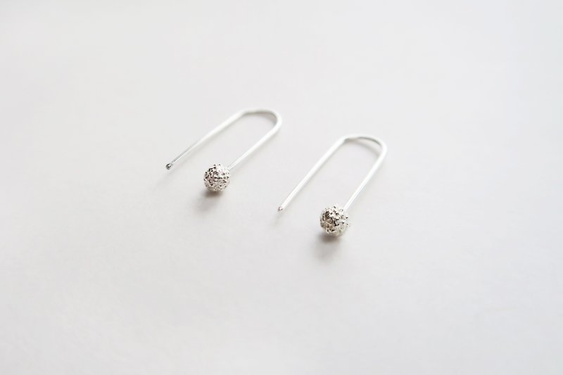 Exclusive forest style 925 sterling silver mini fruit U-shaped earrings pair - Earrings & Clip-ons - Sterling Silver Silver