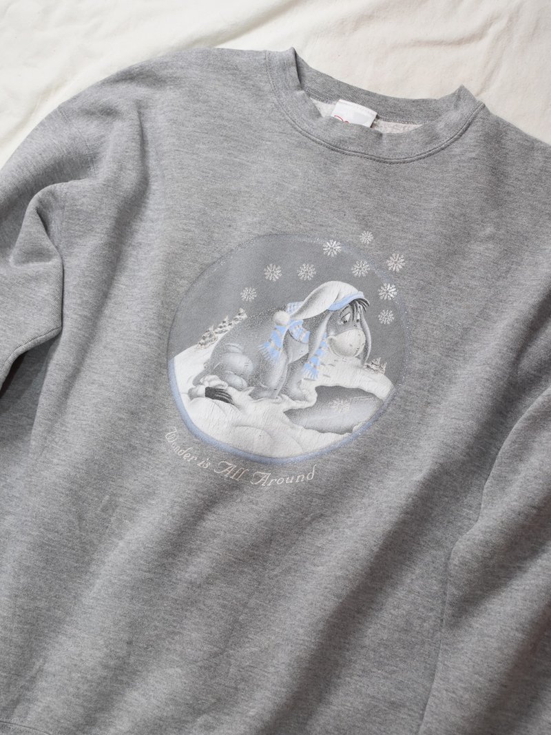 Vintage Disney University T Gray Eeyore - เสื้อฮู้ด - ผ้าฝ้าย/ผ้าลินิน 