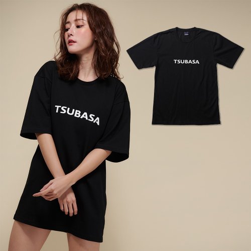 TSUBASA灑落運動衣 ELEMENT 女款 貴絲棉 T-Shirt 黑色 圓領T 休閒寬鬆款