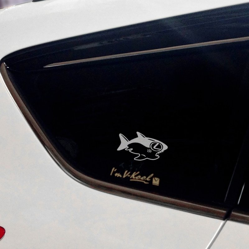車廠 鯊魚 對貼 3M反光貼紙 汽車貼紙 1份包含左右邊 - 貼紙 - 防水材質 