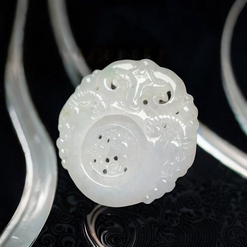 瓔珞珠寶盒 E.L.Jewelry Box 冰種白翡翡翠巧雕三羊開泰 | 天然緬甸玉翡翠A貨 | 送禮