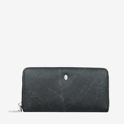 Vegan Zip Around Wallet Black 設計館 THAMON 長短皮夾/錢包 Pinkoi