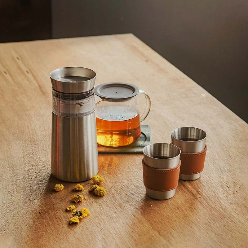Driver 鋼丹泡茶壺聚會豪華組 - 茶壺/茶杯/茶具 - 不鏽鋼 銀色