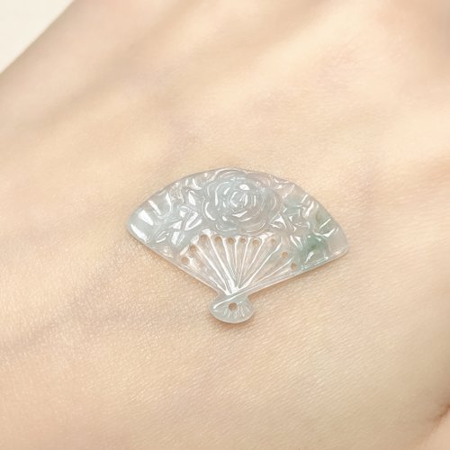 瓔珞翡翠 冰種翡翠扇子 | 天然A貨翡翠 | 送禮