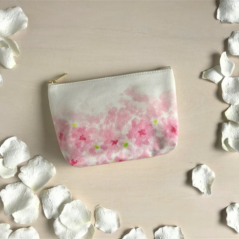 NEW Bloom Flower Gusset Pouch Flower lover Pattern Pink - Toiletry Bags & Pouches - Cotton & Hemp Pink