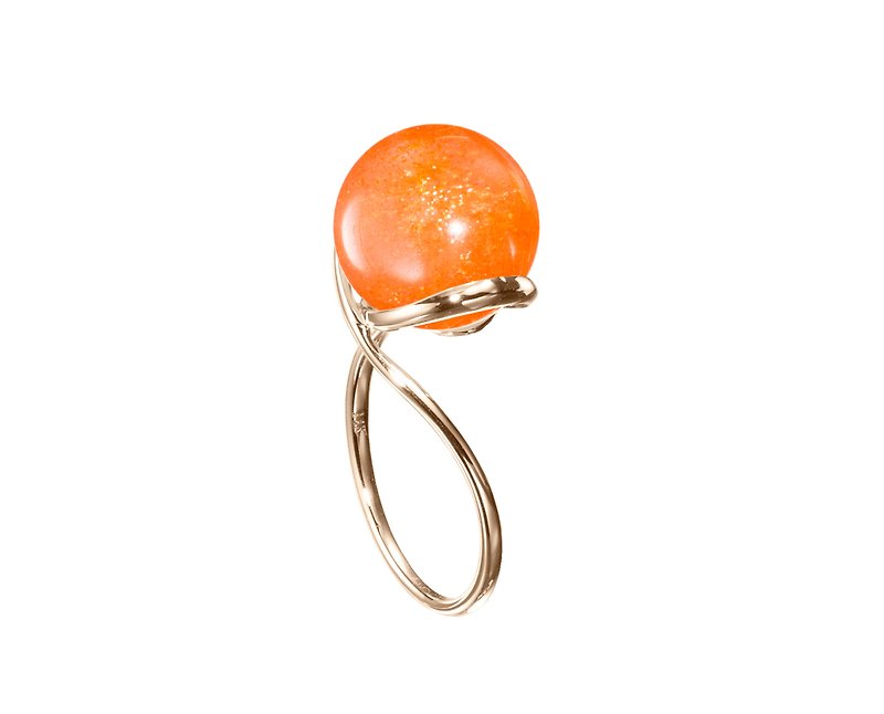 Sunstone Engagement Ring, Oregon Wedding Ring, Tangerine Orange Stone Jewelry - General Rings - Precious Metals Orange