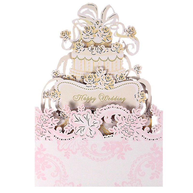 Three-dimensional carved cake【Hallmark-Three-dimensional card wedding congratulation】 - Cards & Postcards - Paper Multicolor