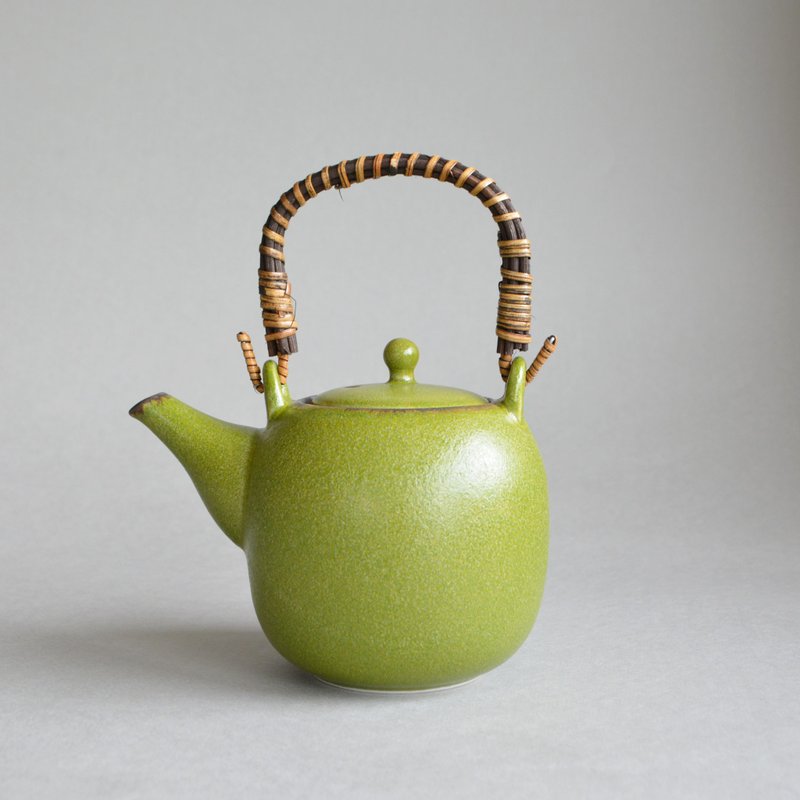 Mino ware Midori earthenware teapot 鴬 teapot | pot | tea - ถ้วย - ดินเผา สีเขียว