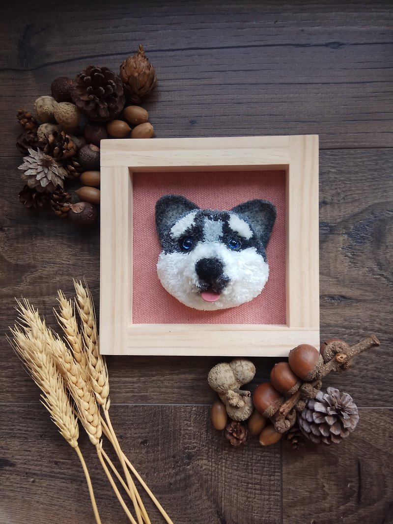 Shiqi Hairball Pet Photo Frame - Picture Frames - Wool Silver