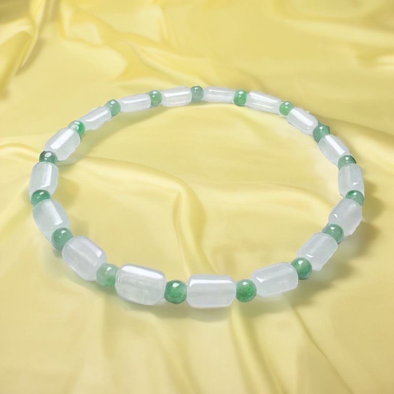Ice jade bracelet | Small hand circumference | Natural Burmese grade A jadeite | Gift giving - สร้อยข้อมือ - หยก สีใส