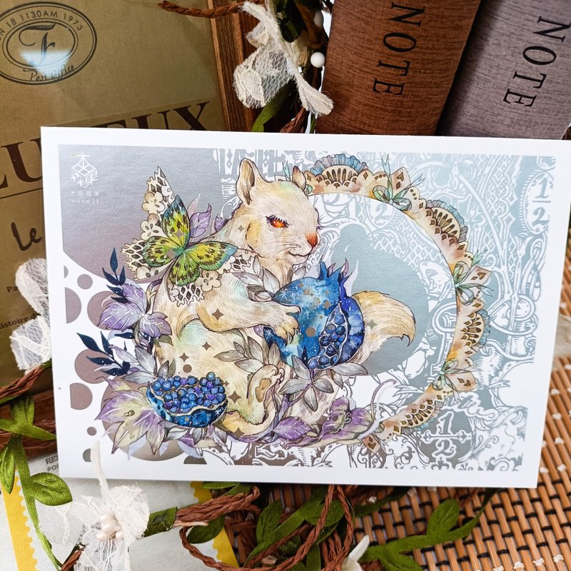 WF579_Squirrel/postcard - การ์ด/โปสการ์ด - วัสดุอื่นๆ หลากหลายสี