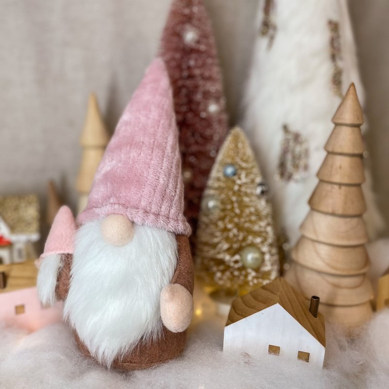 Pink & Mini Pink Gnome Decor|Christmas Decorations|Exchange Gifts|24 Hours Shipping - Items for Display - Cotton & Hemp Pink