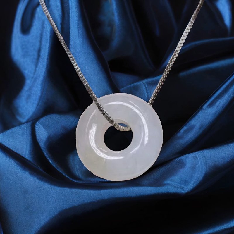 [Wish for peace] Ice jade peace buckle pendant | Natural Burmese jade A grade jade | Gift - พวงกุญแจ - หยก สีใส