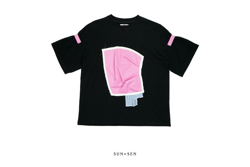 MESS T-SHIRT - เสื้อยืดผู้หญิง - ผ้าฝ้าย/ผ้าลินิน สีดำ