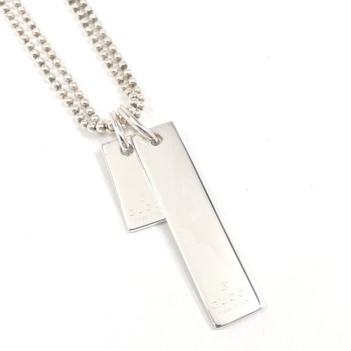 jp-brands グッチ GUCCI ネックレス ペンダント プレート ダブルチェーン シルバー925 アクセサリー ジュエリー 新品仕上げ済み