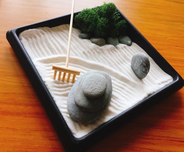 Purely natural Japanese Zen garden wooden box sand table dry