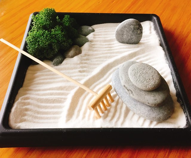 Purely natural Japanese Zen garden wooden box sand table dry