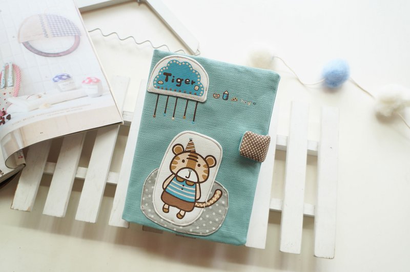 Hand Drawn Love Bread Little Tiger Baby Brochure Set Teal - อื่นๆ - ผ้าฝ้าย/ผ้าลินิน หลากหลายสี