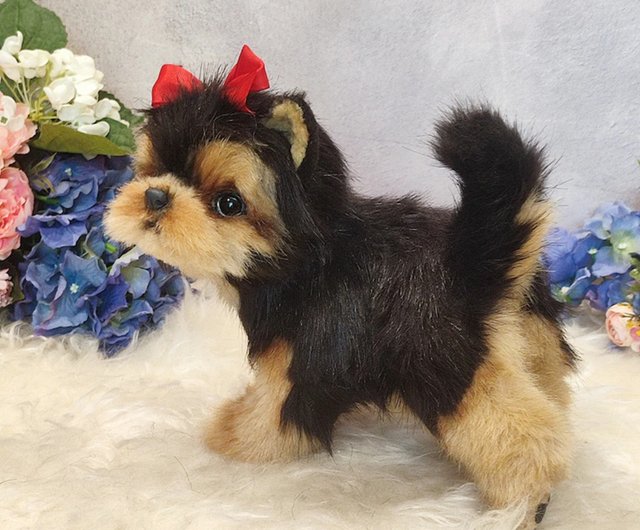 美しいヨークシャー テリア子犬リアルなアート人形 OOAK 犬