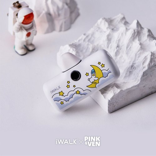 Guxon｜iWALK 臺灣總代理 【PINK&VEN x iWALK 聯名款】五代PRO閃充直插式行動電源-嬉皮鴿