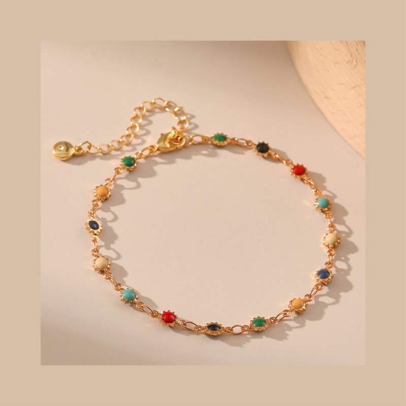 Vintage Colorful Bohemian Ethnic Sun Bracelet - สร้อยข้อมือ - โลหะ 