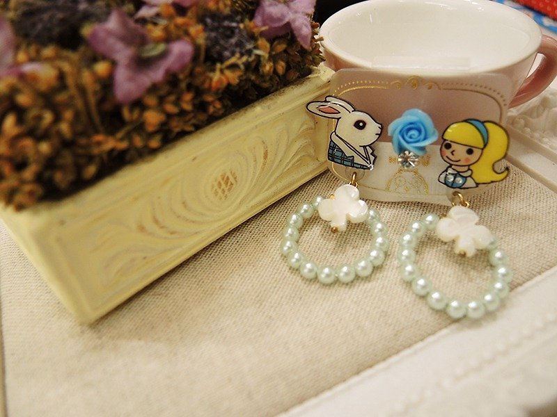 § HUKUROU§ Alice series of three-piece (shell plum) - Earrings & Clip-ons - Plastic 