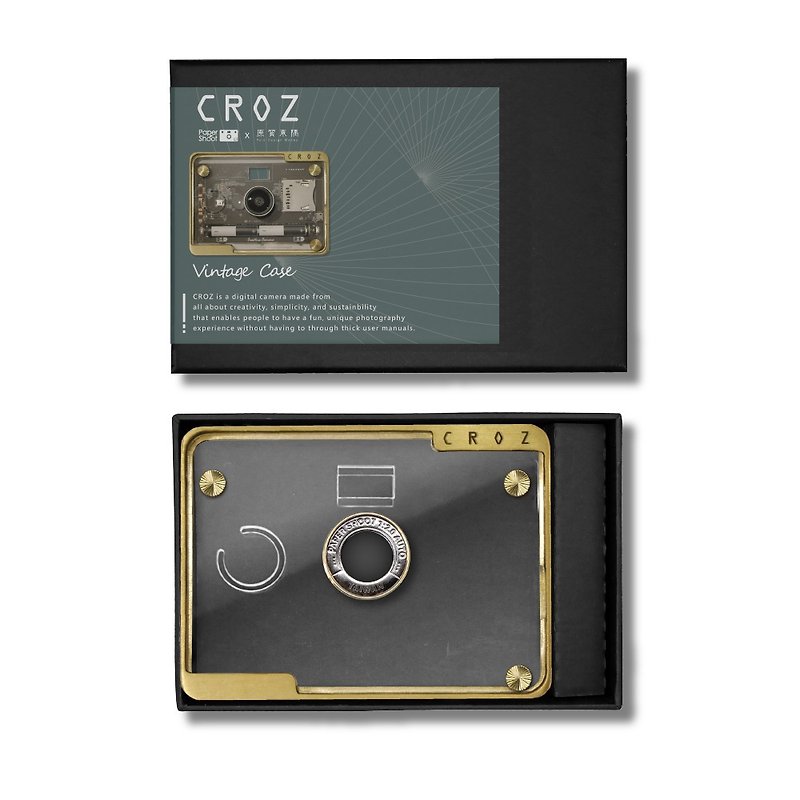 【公式・ケースのみ】ペーパーシュート CROZヴィンテージ 真鍮フレーム付 PaperShoot - カメラ - その他の素材 