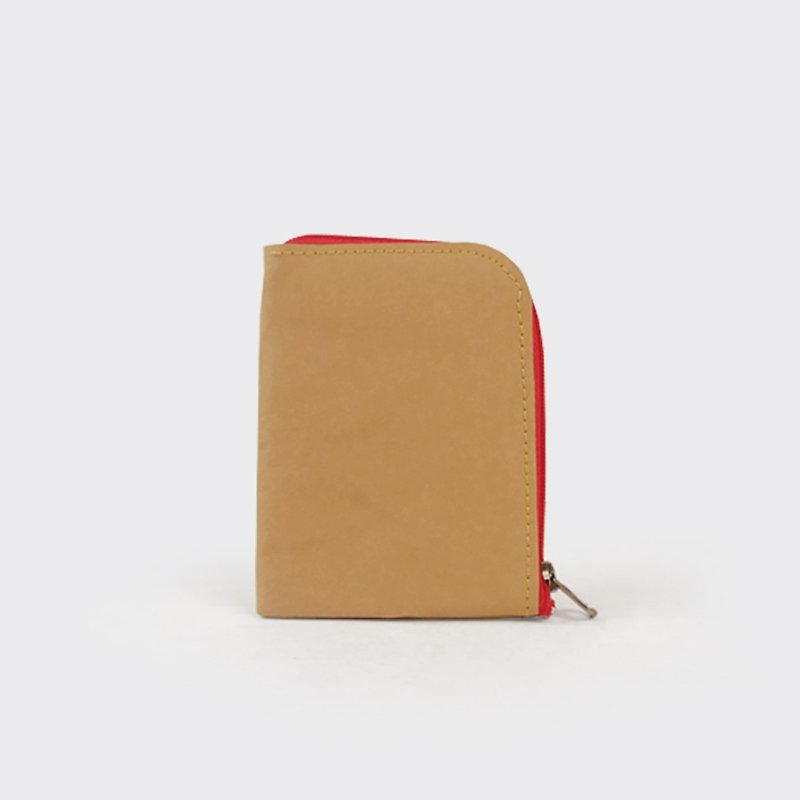 [TAB] Washed kraft paper zipper purse / hand made / washed kraft paper / Christmas gift - กระเป๋าใส่เหรียญ - วัสดุอื่นๆ 