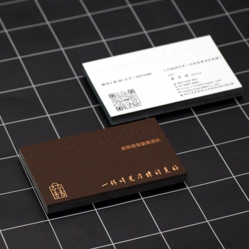 小蒔光設計 Le Temps Card 質感名片/厚磅雙色對裱/立體打凸/主面燙金/資訊面凸版印-100張