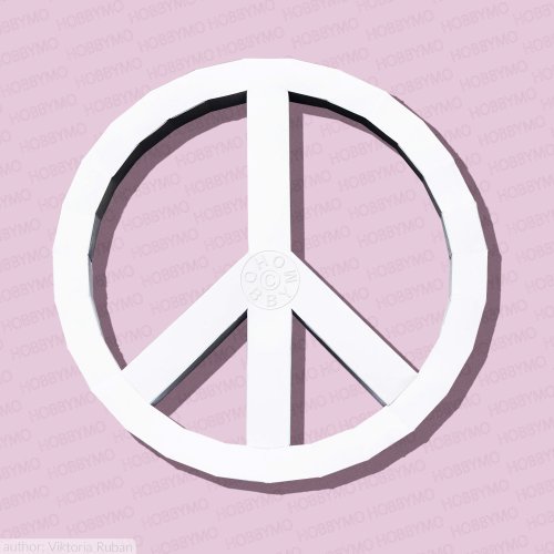 HOBBYMO DIY PEACE SIGN (printable pdf template). Paper Sculpture, 3D Origami