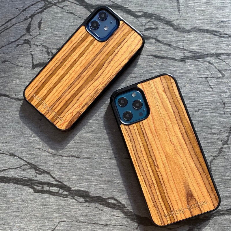 Hand made wooden iPhone 12 mini /12 /12 Pro /12 Pro Max - เคส/ซองมือถือ - ไม้ สีกากี