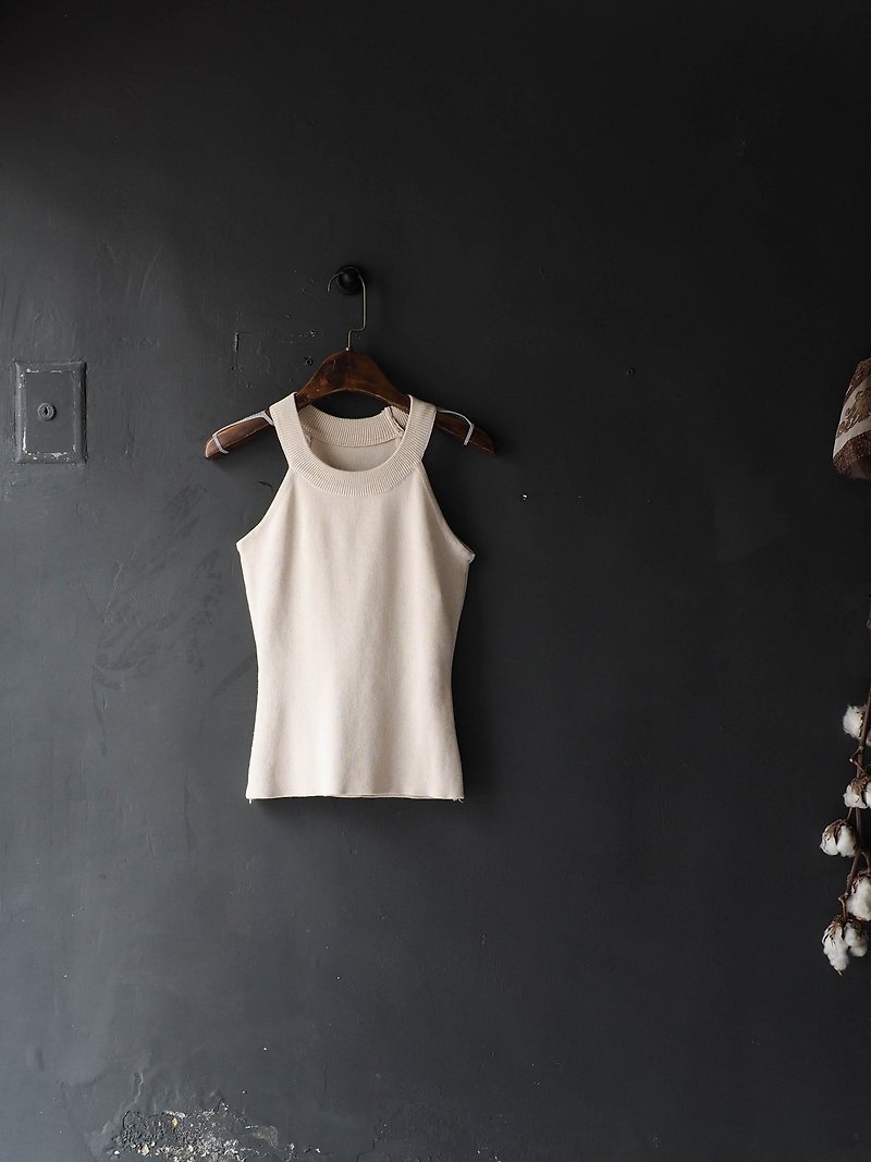 埼玉浅浅奶茶秋微凉午茶时光经典细针织衫上衣shirt vintage - Women's Vests - Polyester Khaki