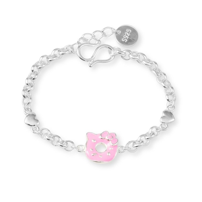 【童樂繪金飾】兒童純銀手鍊 可愛萌蝴蝶結 (彌月銀飾 滿月禮) - 彌月禮盒 - 純銀 銀色